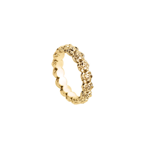 NEW! Ring with Tiny Roses - 18kt yellow gold